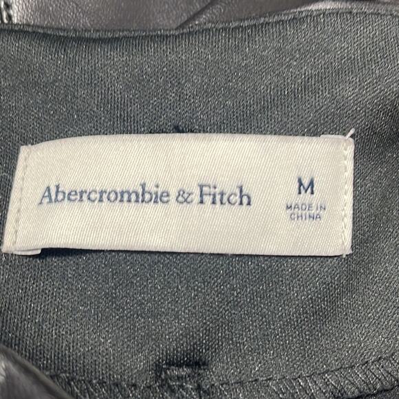 Abercrombie & Fitch Faux Vegan Leather Pants Black Size Medium NEW - Picture 9 of 11